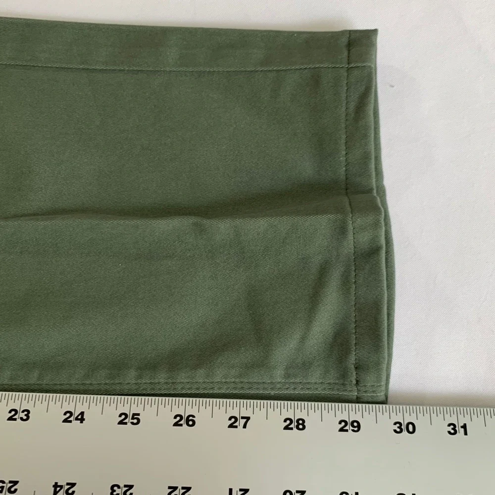 NYDJ Straight Leg Pants Women 2 Olive Green Lift Tuck Stretch Twill Utility Core